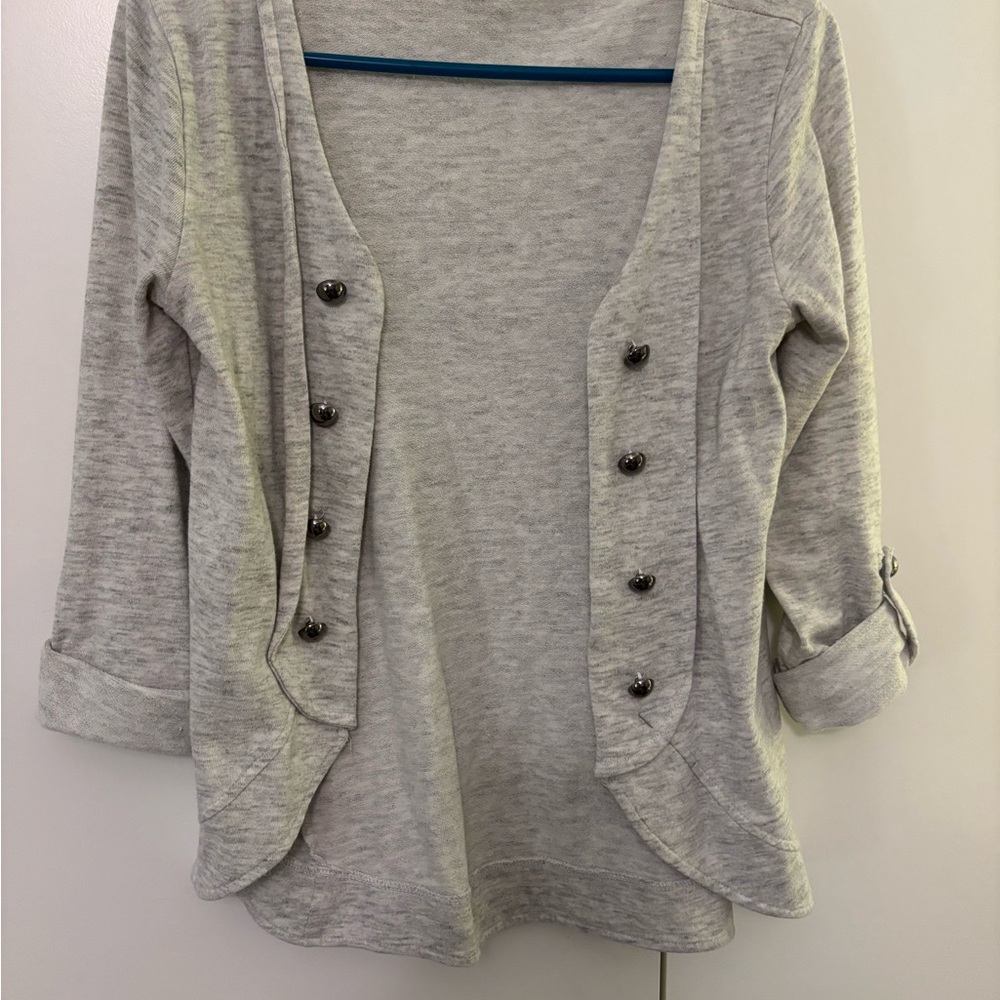 Maurices Light Gray Knit Cardigan
